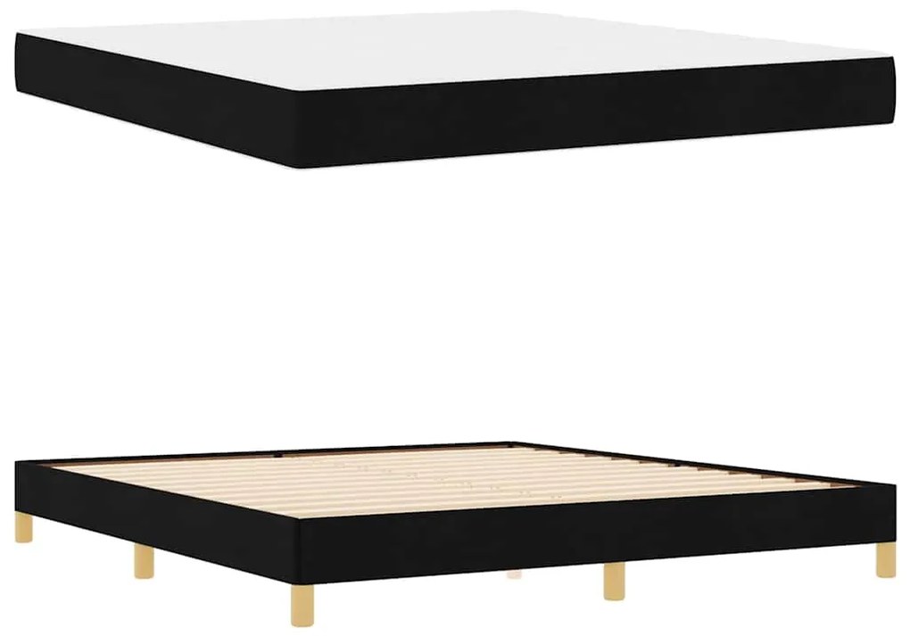 Cama Box Preto, Marrom 180 x 200 cm