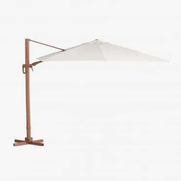 Parasol 290 Cm Em Tecido E Alumínio Cannes Bege Nude - Castanho Madeira Média - Sklum
