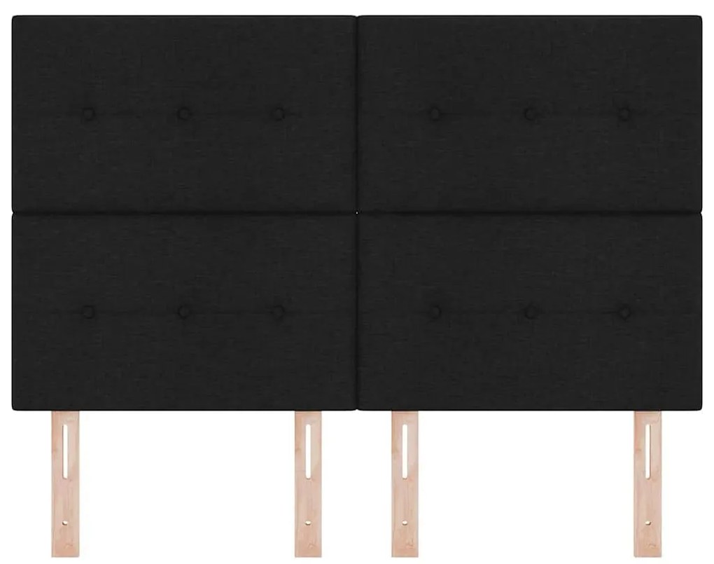 Cabeceira de cama LED preta de 80 cm em tecido