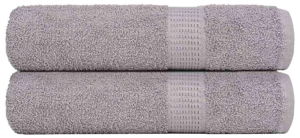 Toalhas de mãos 2 pcs 50x100 cm 360 gsm 100% algodão cinzento