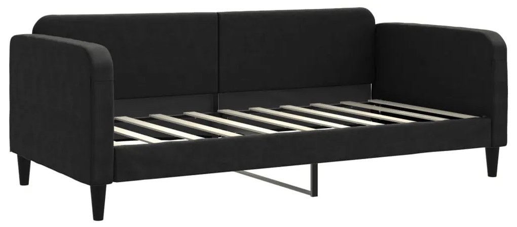 Sofá-cama com colchão 90x190 cm tecido preto