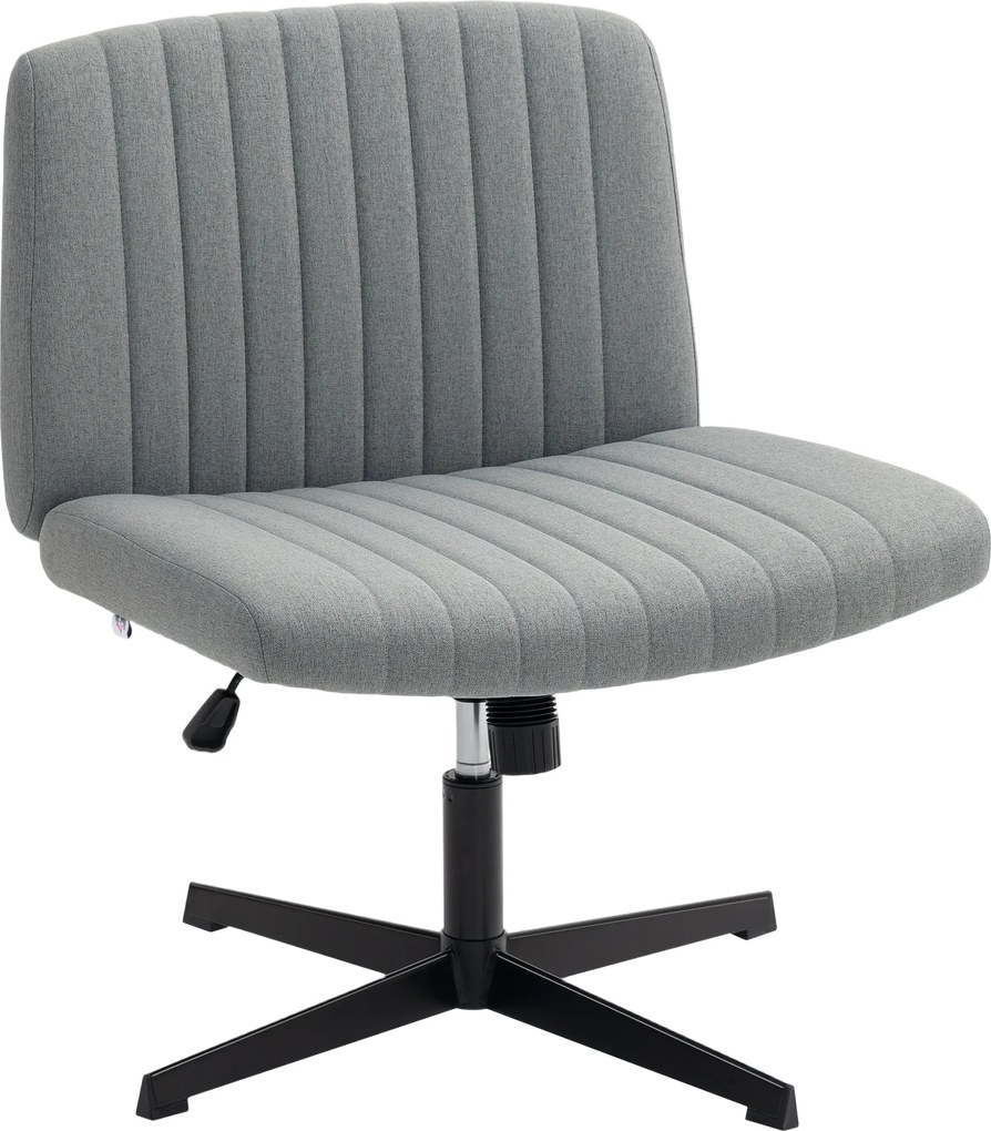 Cadeira de Escritório sem Apoio para os Braços Função Basculante e Altura Ajustável 61x64x76-86 cm Cinzento