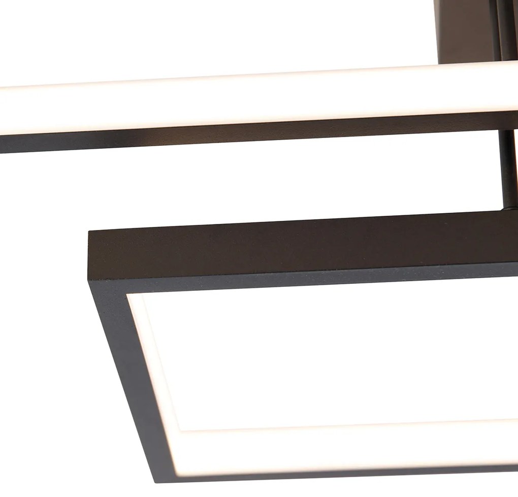 Candeeiro de teto preto com LED regulável em 3 níveis 4 luzes - Lejo Design