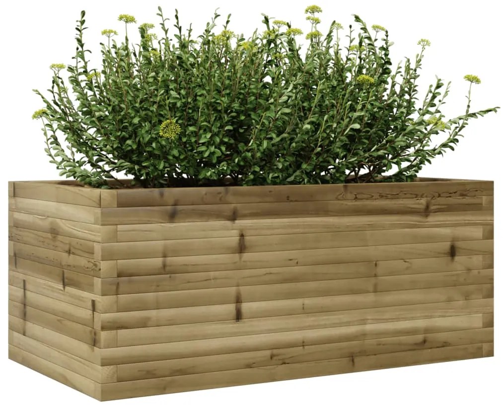 Vaso/floreira de jardim 110x60x45,5 cm madeira pinho impregnada