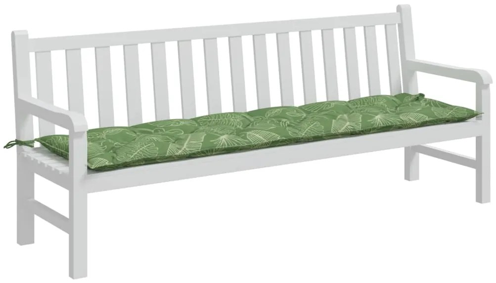Almofadão p/ banco de jardim 200x50x7 cm tecido padrão folhas
