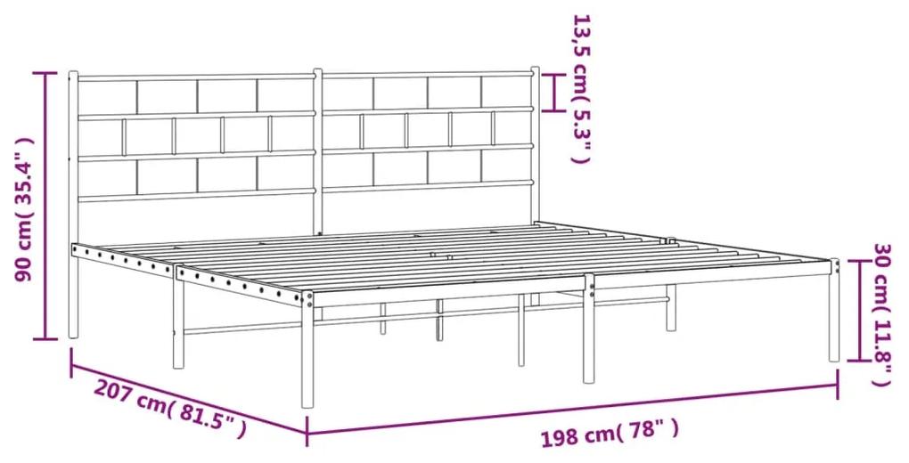 Estrutura de cama com cabeceira 193x203 cm metal preto