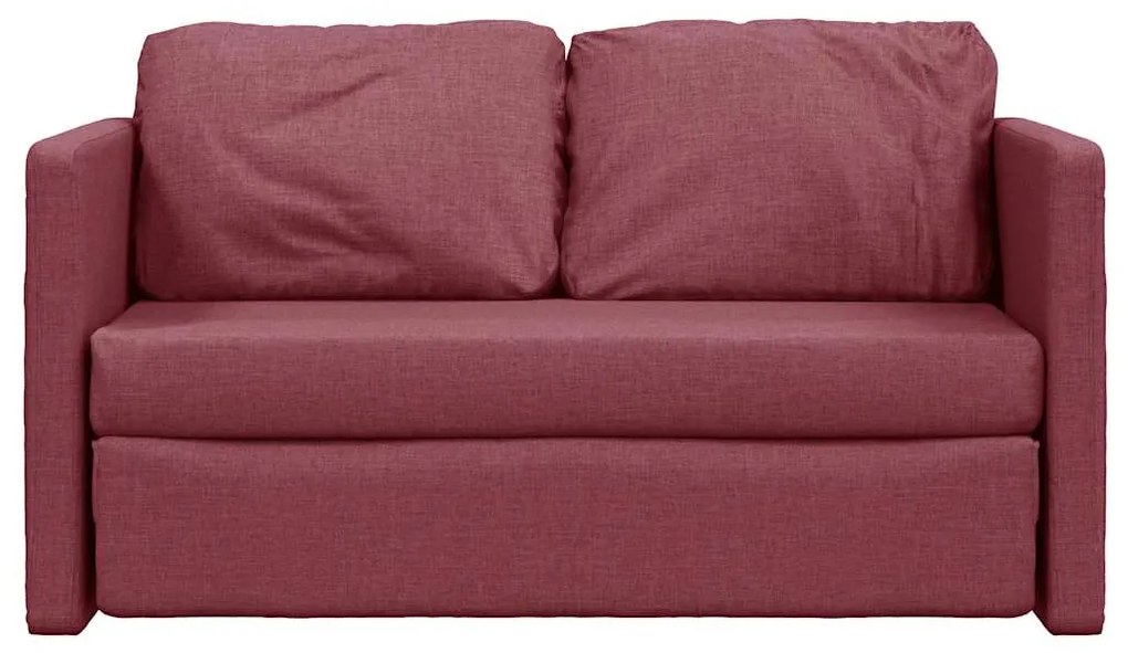 Sofá-cama sem pés 112x174x55 cm tecido vermelho tinto