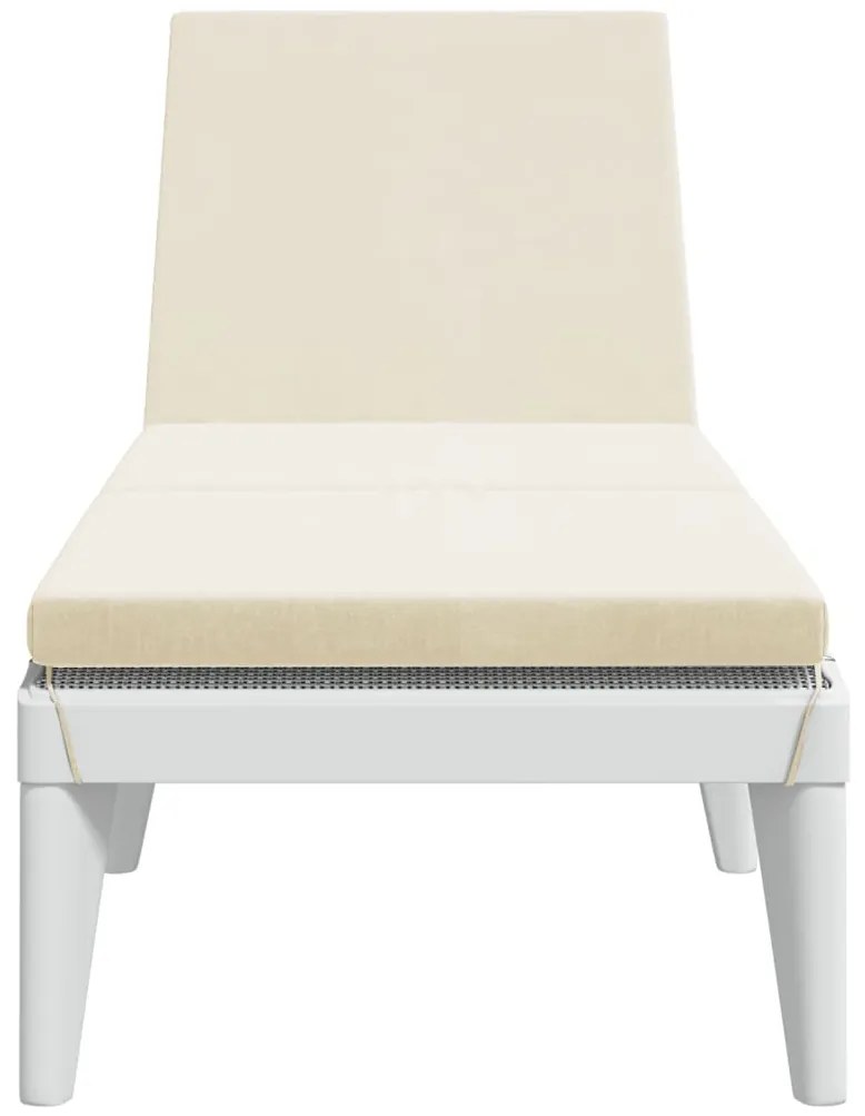 Espreguiçadeira com almofadão 186x60x29 cm PP branco