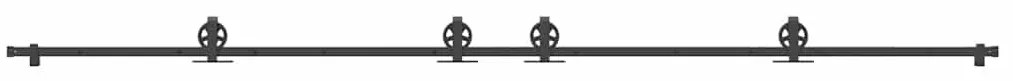 Kit de ferragens para porta deslizante 400 cm aço preto