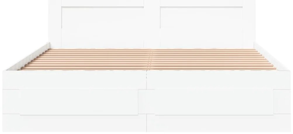 Estrutura cama c/ cabeceira 150x200 cm derivados madeira branco