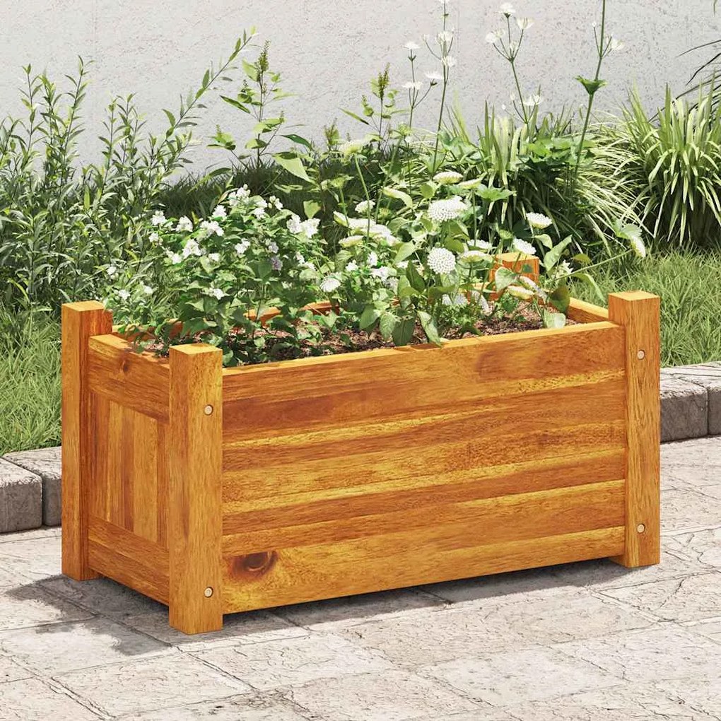 Canteiro elevado de jardim 50x25x25 cm madeira de acácia