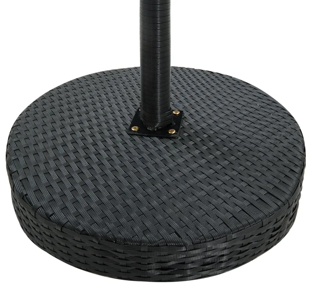 3 pcs conjunto bar de jardim com almofadões vime PE preto