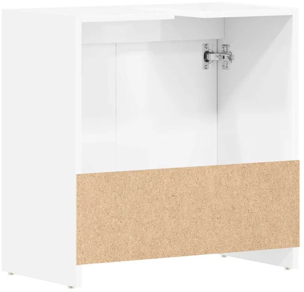 Armário casa de banho 60x33x61 cm contrapl. branco brilhante