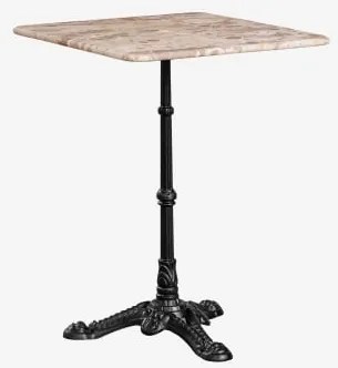 Mesa De Bar Quadrada Em Pedra Natural Azteca 60 X 60 Cm & Mármore Bege Panther - Preto - Sklum