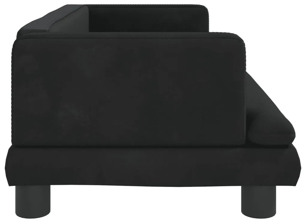 Sofá infantil 80x45x30 cm veludo preto
