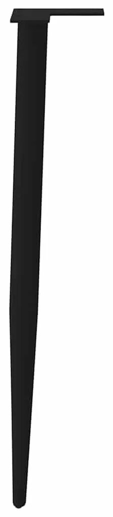 Pés de mesa de console cônicos, 4 peças, preto, 72-73 cm, aço