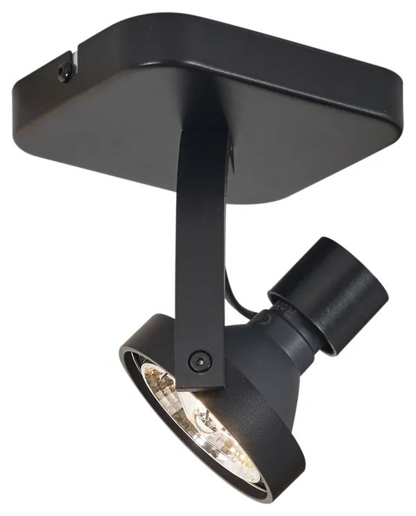 Foco de teto de design preto GU10 70mm giratório e inclinável - Vo Design