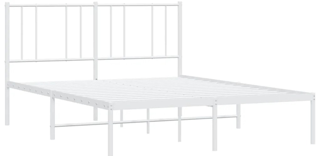 Estrutura de cama com cabeceira 160x200 cm metal branco
