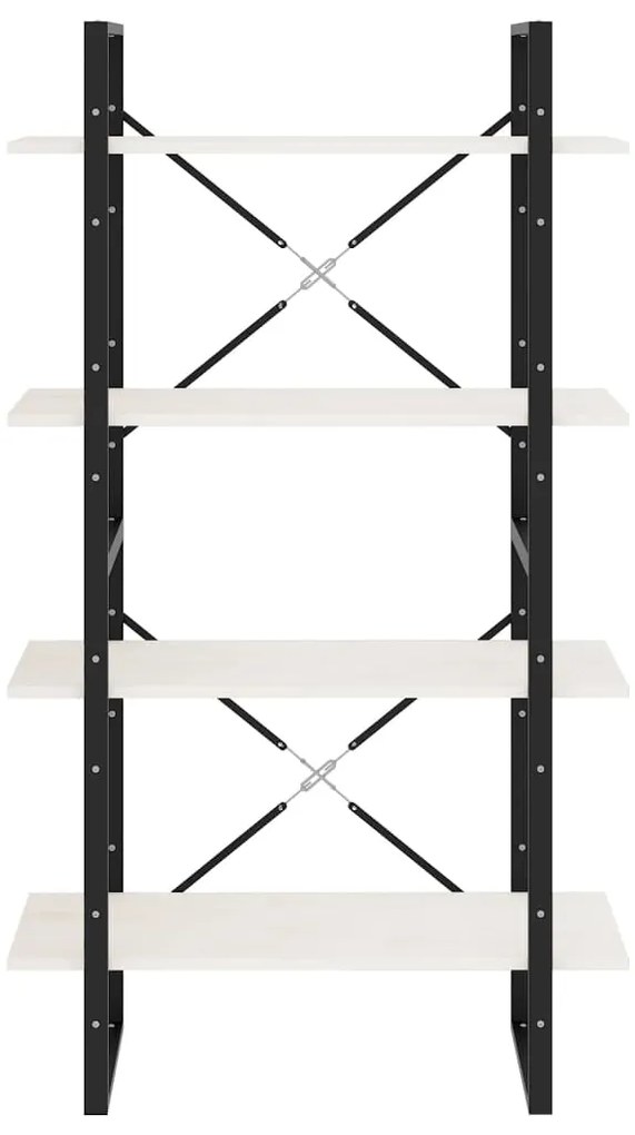 Estante com 4 prateleiras 80x30x140 cm pinho maciço branco