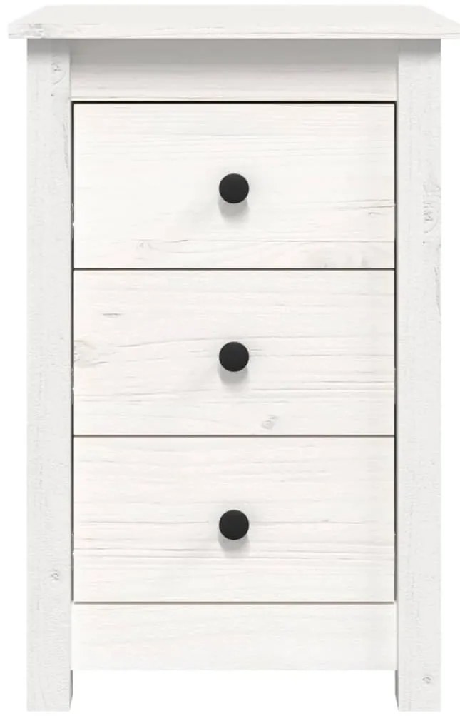 Mesa de cabeceira 40x35x61,5 cm madeira de pinho maciça branco