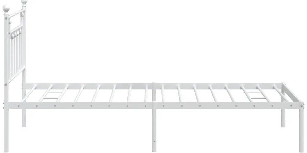 Estrutura de cama em metal com cabeceira 107x203 cm branco