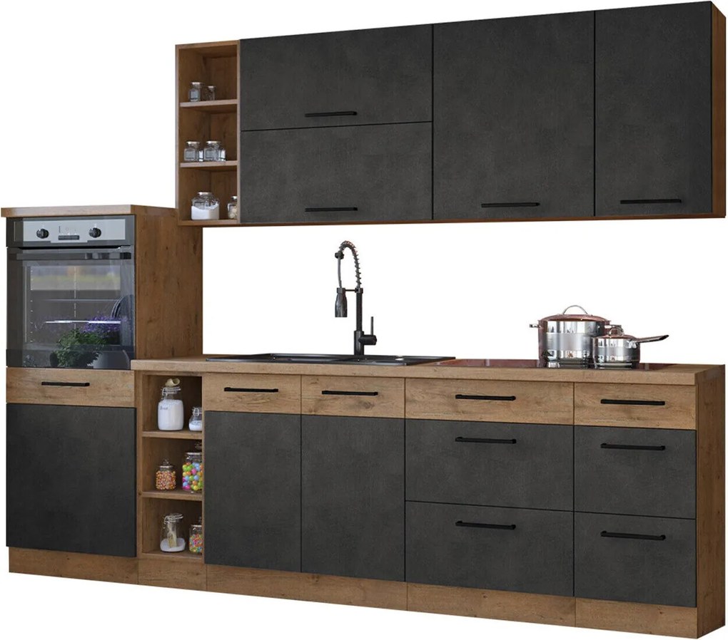 Conjunto de cozinha modular Wood Grey 137