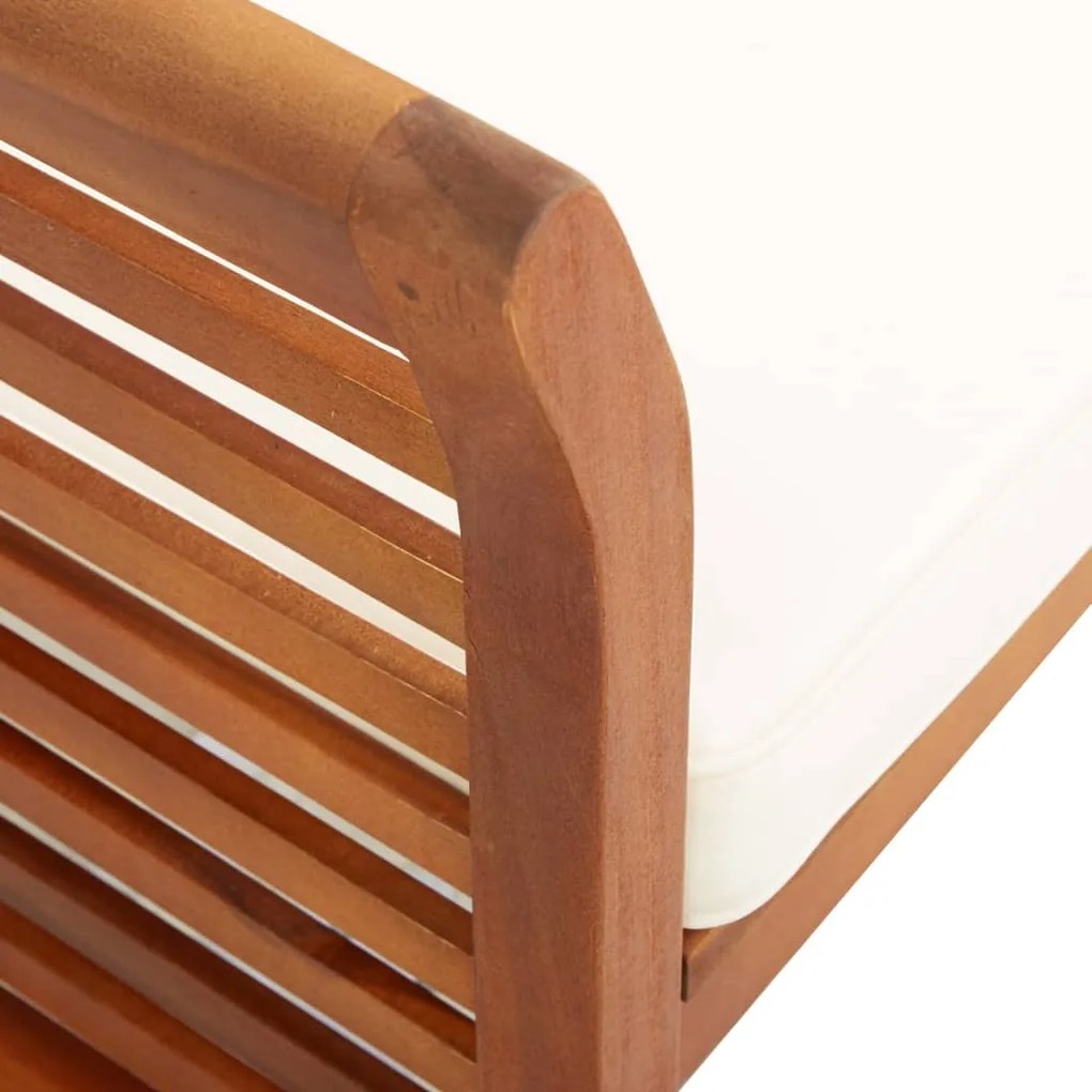 7 pcs conjunto de jantar exterior c/ almofadões acácia maciça
