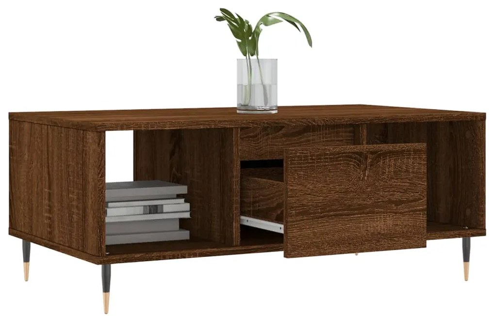 Mesa de centro 90x50x36,5cm derivados madeira carvalho castanho