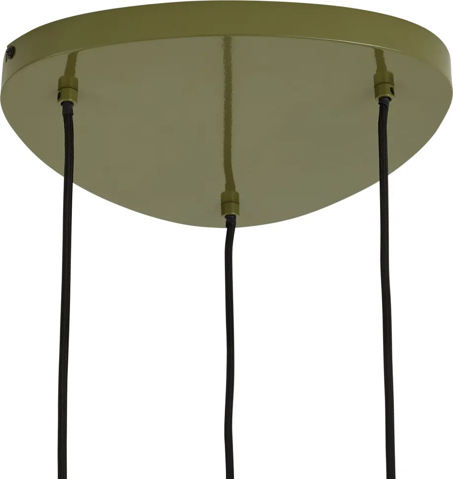 Candeeiro de Teto Pendente Retro Verde com Abajur de Metal 6 Luzes - Macaron