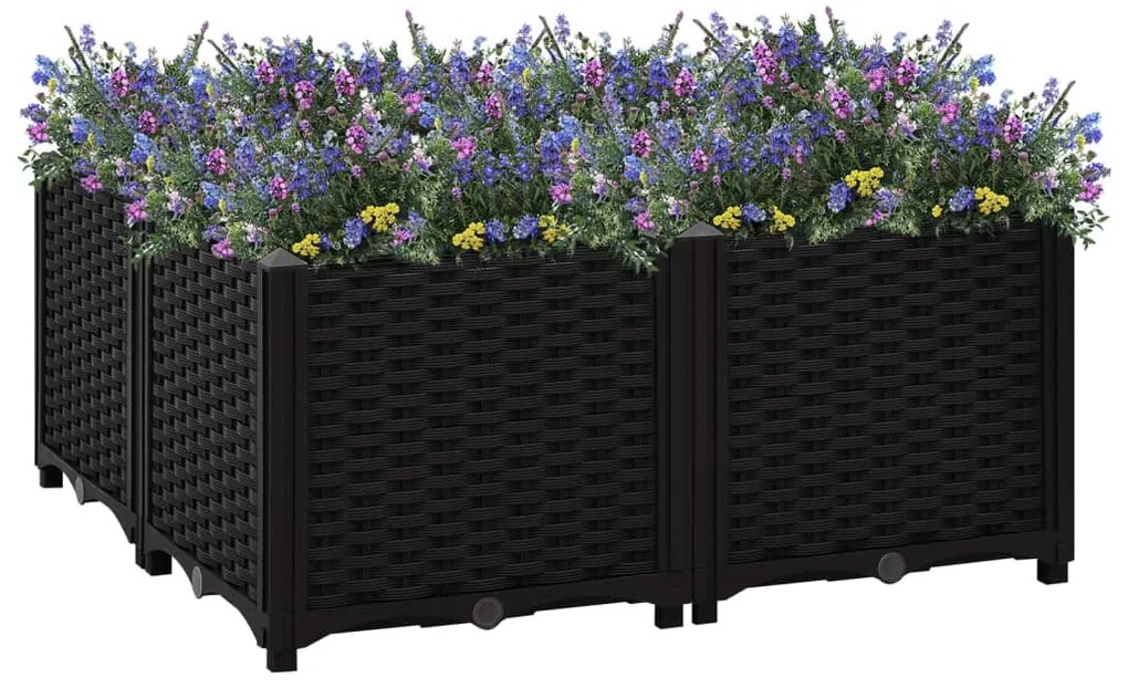 vidaXL Canteiro elevado 80x80x38 cm polipropileno