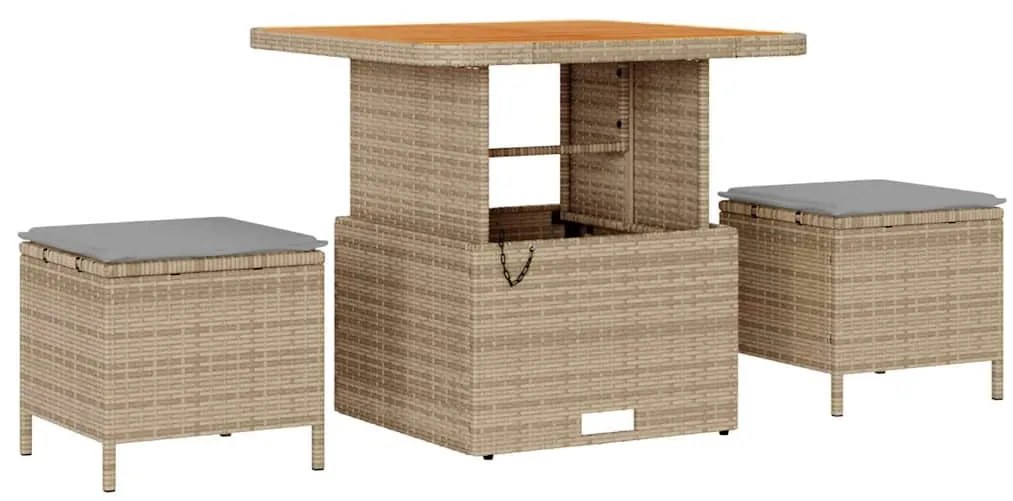 Conjunto de Sofá de Jardim de 8 Peças com Almofadas Bege em Rattan Sin