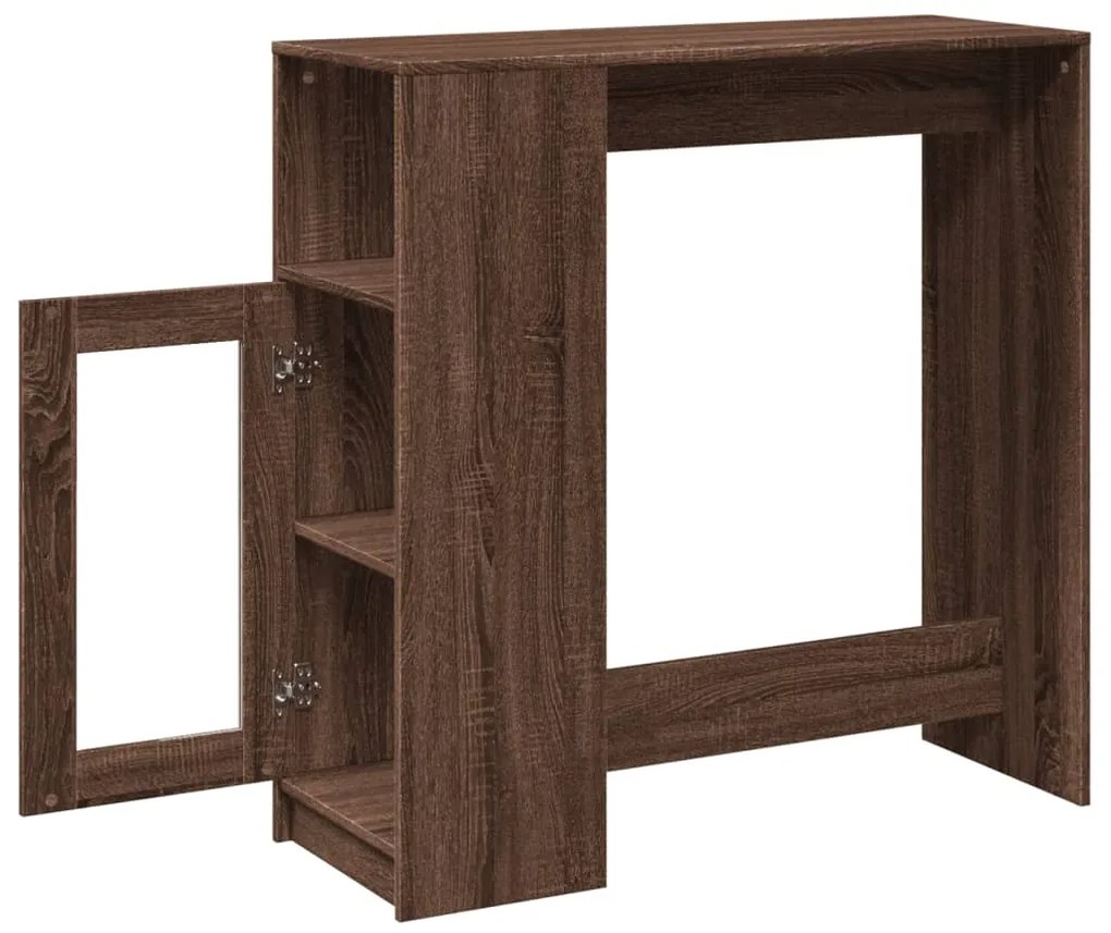 Mesa de bar c/ prateleiras derivados madeira carvalho castanho