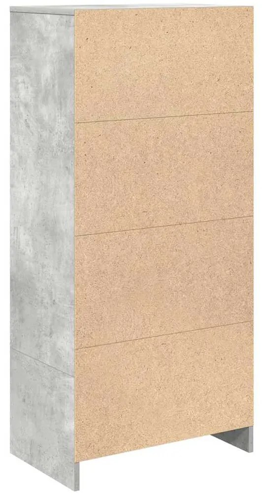Armário com gaveta 55,5x34x119,5 cm cinzento cimento