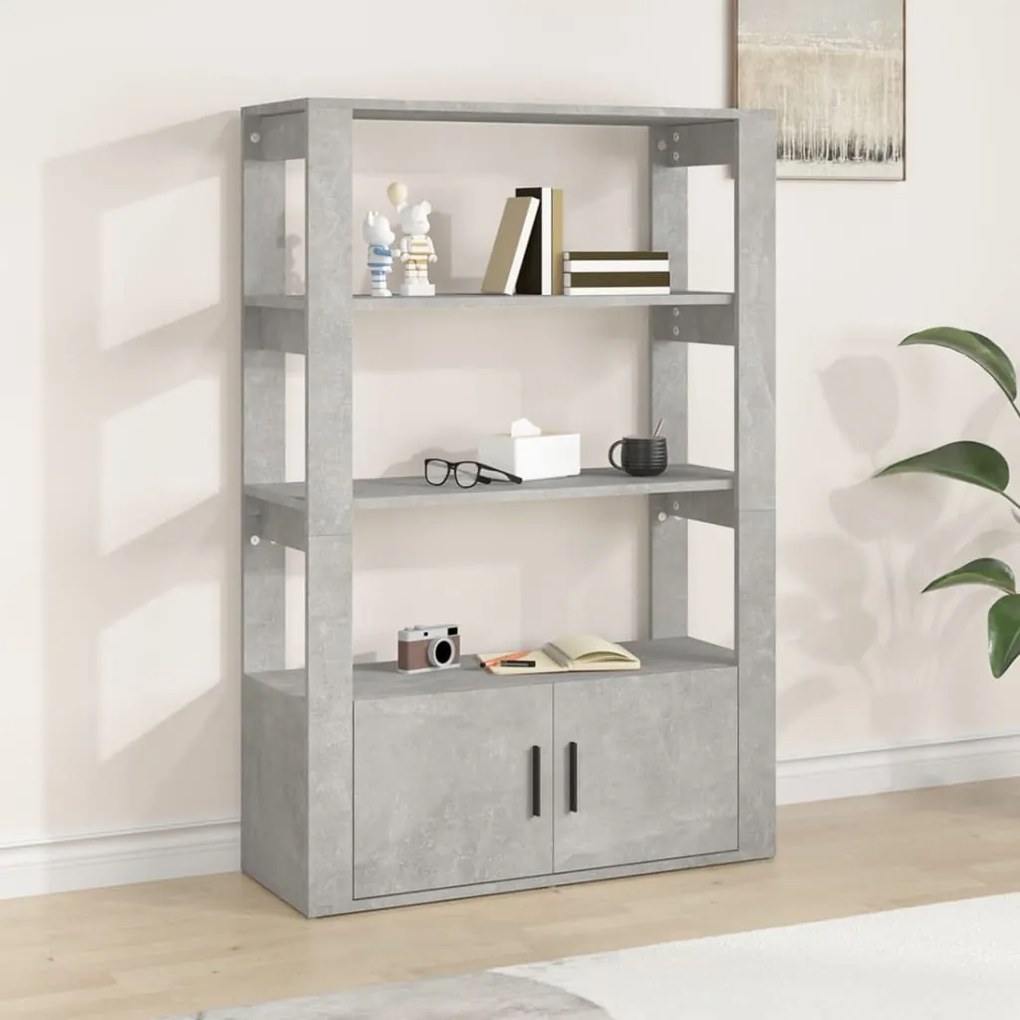 vidaXL Aparador 80x30x119,5 cm derivados de madeira cinzento cimento
