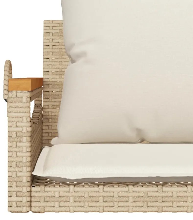 Banco baloiço com almofadões 63x62x40 cm vime PE bege