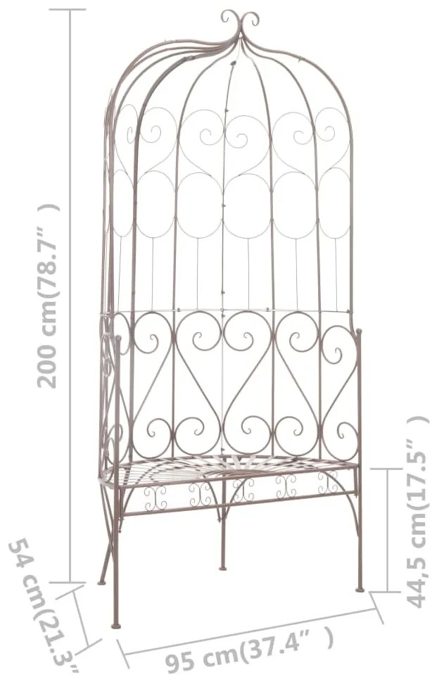 Banco de jardim 95 cm ferro antigo castanho
