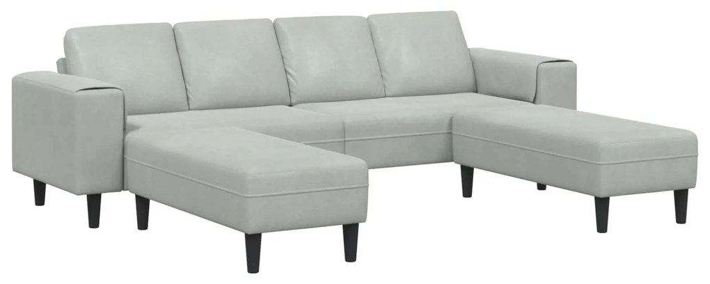 vidaXL Sofá de Sala de Estar 3 pcs Cinzento-claro