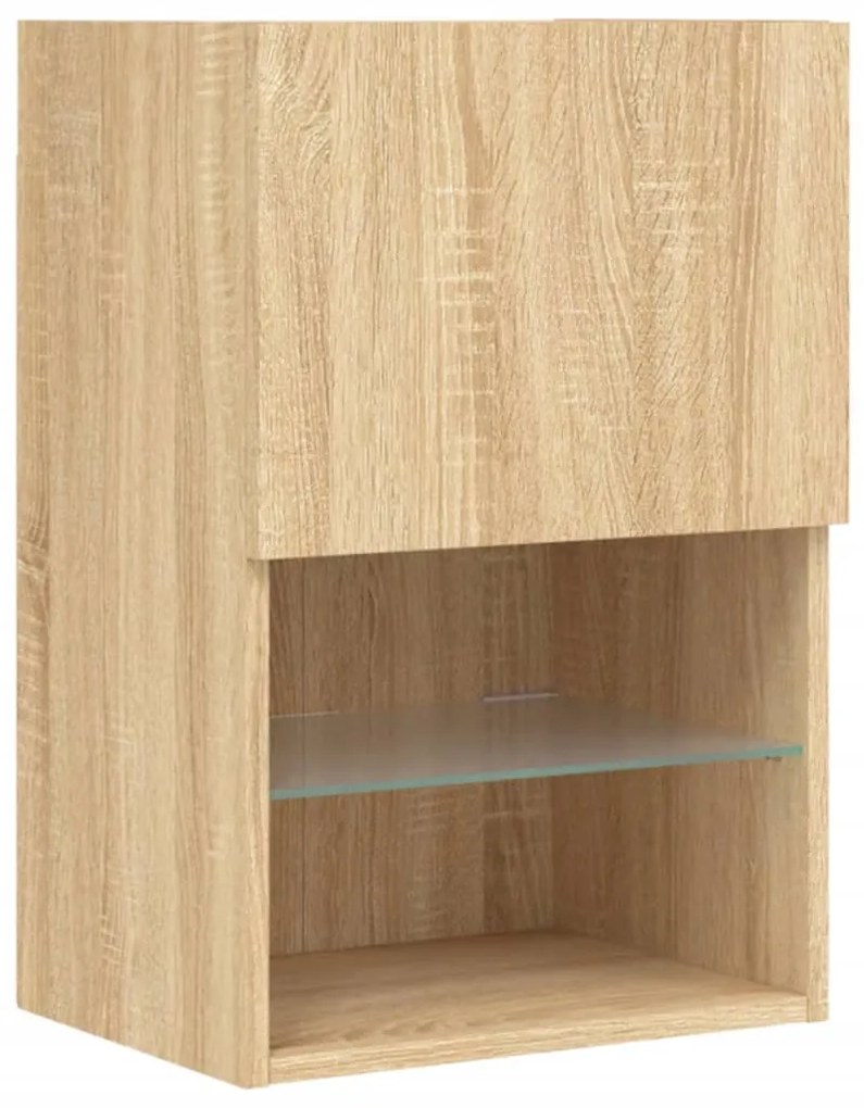 Móvel de TV com luzes LED 40,5x30x60 cm carvalho sonoma