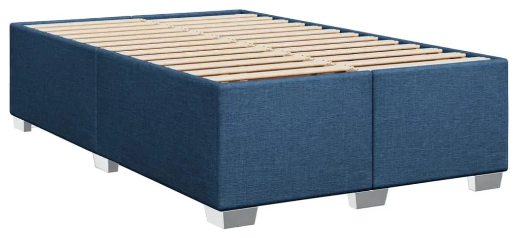 Cama boxspring com colchão 120x190 cm tecido azul