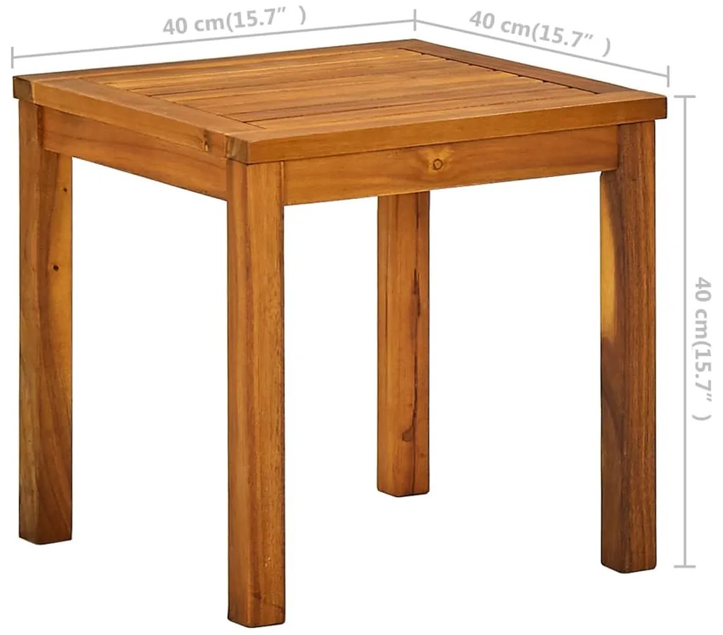 Espreguiçadeira com mesa madeira de acácia maciça e textilene