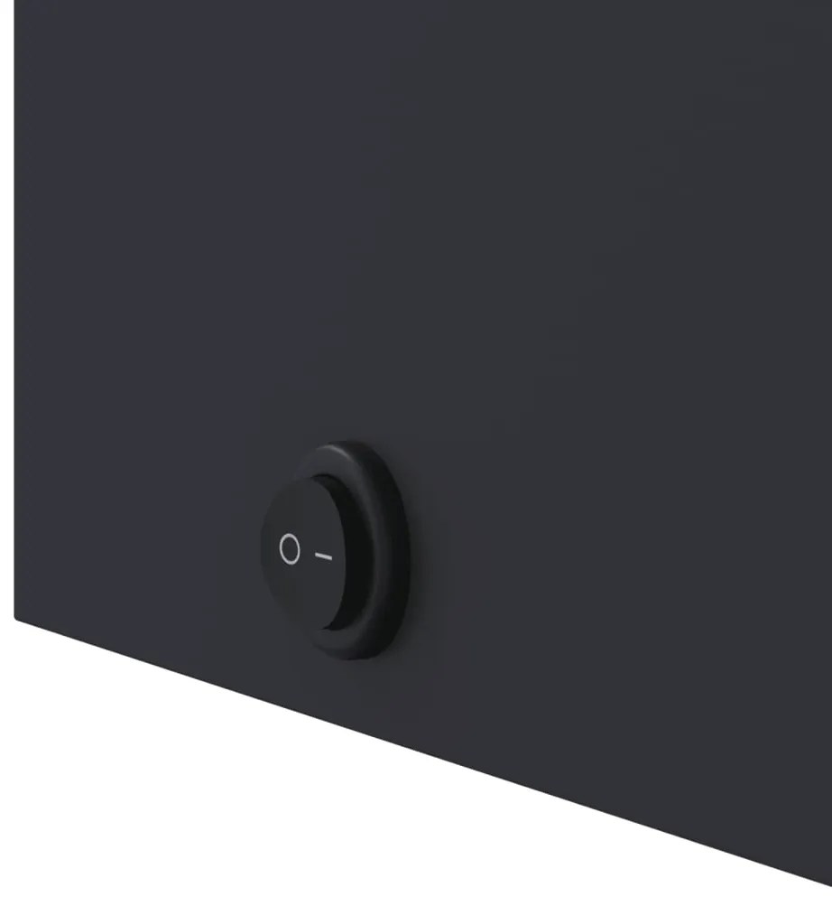 Armário espelhado arqueado p/ casa de banho c/ luz LED cinzento