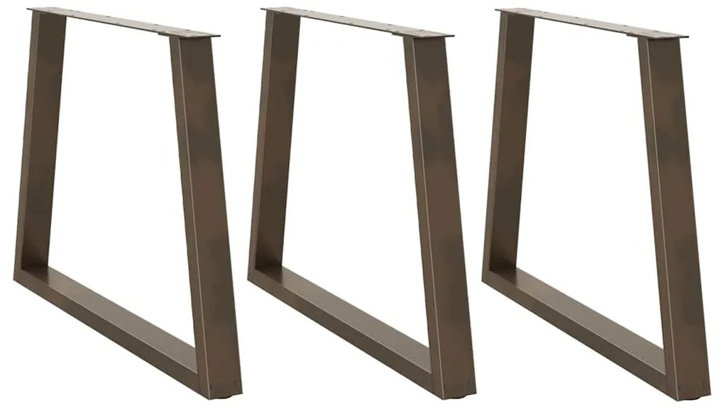 Pés para mesa de jantar em formato de V, 3 peças, aço natural, 100x(72