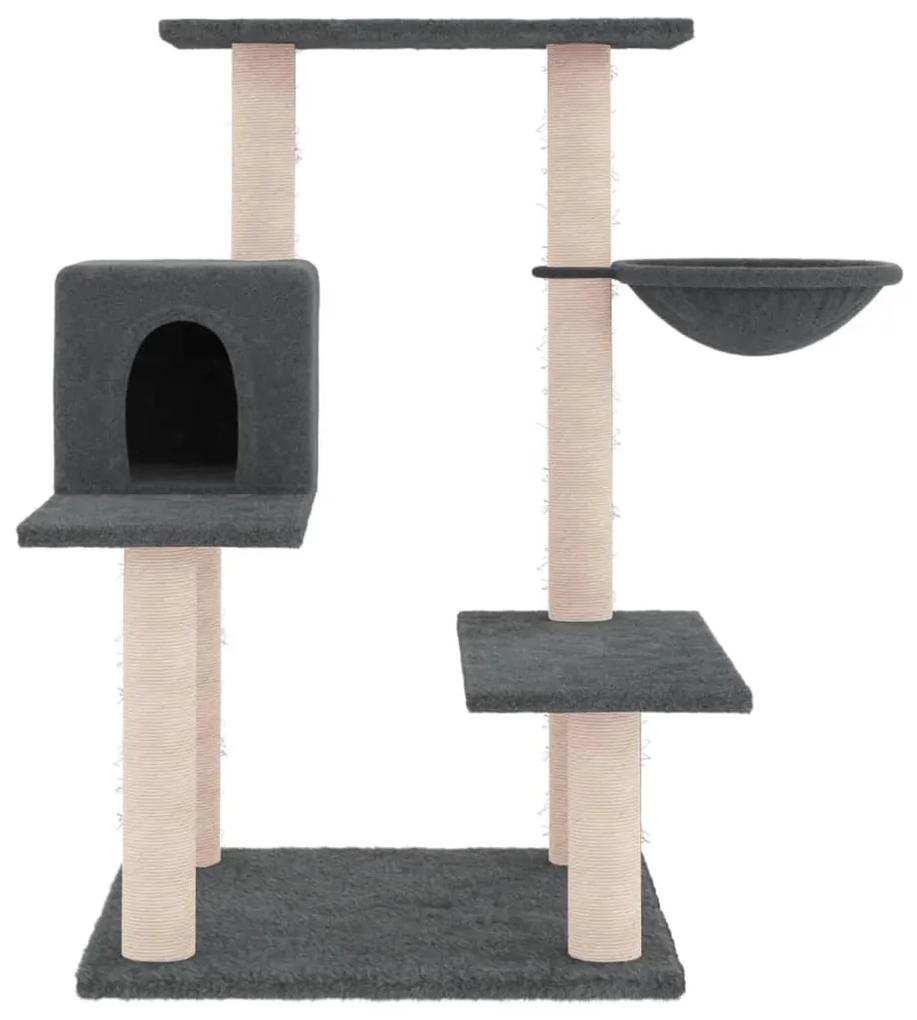 Árvore p/ gatos postes arranhadores sisal 82,5 cm cinza-escuro