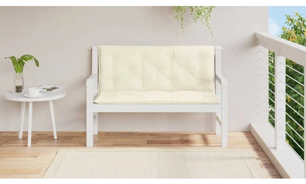 Almofadão p/ banco de jardim tecido oxford branco nata