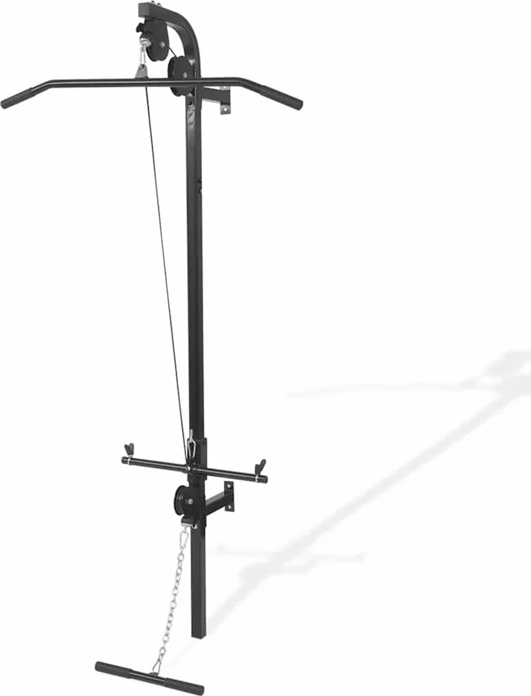 vidaXL Equipamento de exercícios p/ montar na parede com 2 roldanas