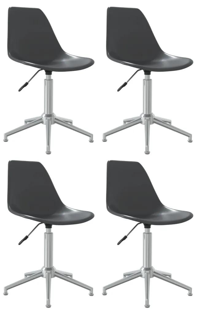 Cadeiras de jantar giratórias 4 pcs PP cinzento-claro
