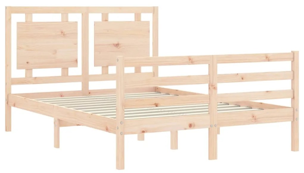 Estrutura de cama com cabeceira 140x190 cm madeira maciça