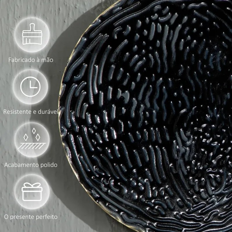 Arte Metálica de Parede 3D 21x53 cm Adornos Modernos Redondos para Pendurar Decoração para Sala Quarto Multicolor