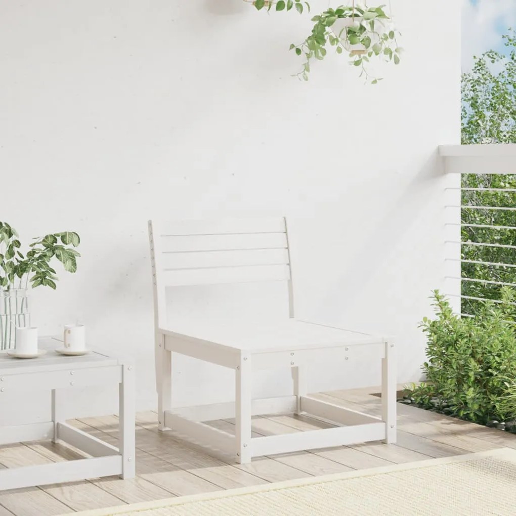 Sofá para jardim madeira de pinho maciça branco