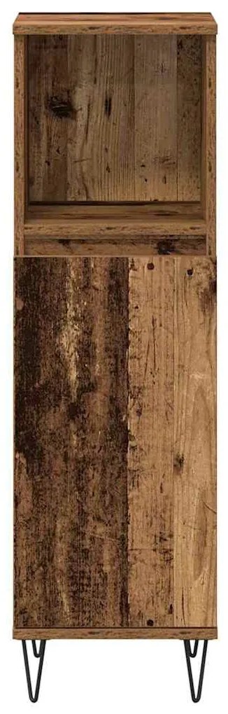 Conjunto de Móveis para Casa de Banho em 3 peças Madeira Envelhecida M